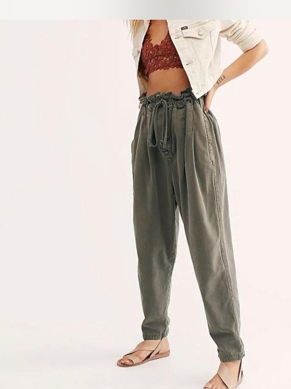 Free People Margate Pleated Trouser Size Medium - Picture 2 of 6